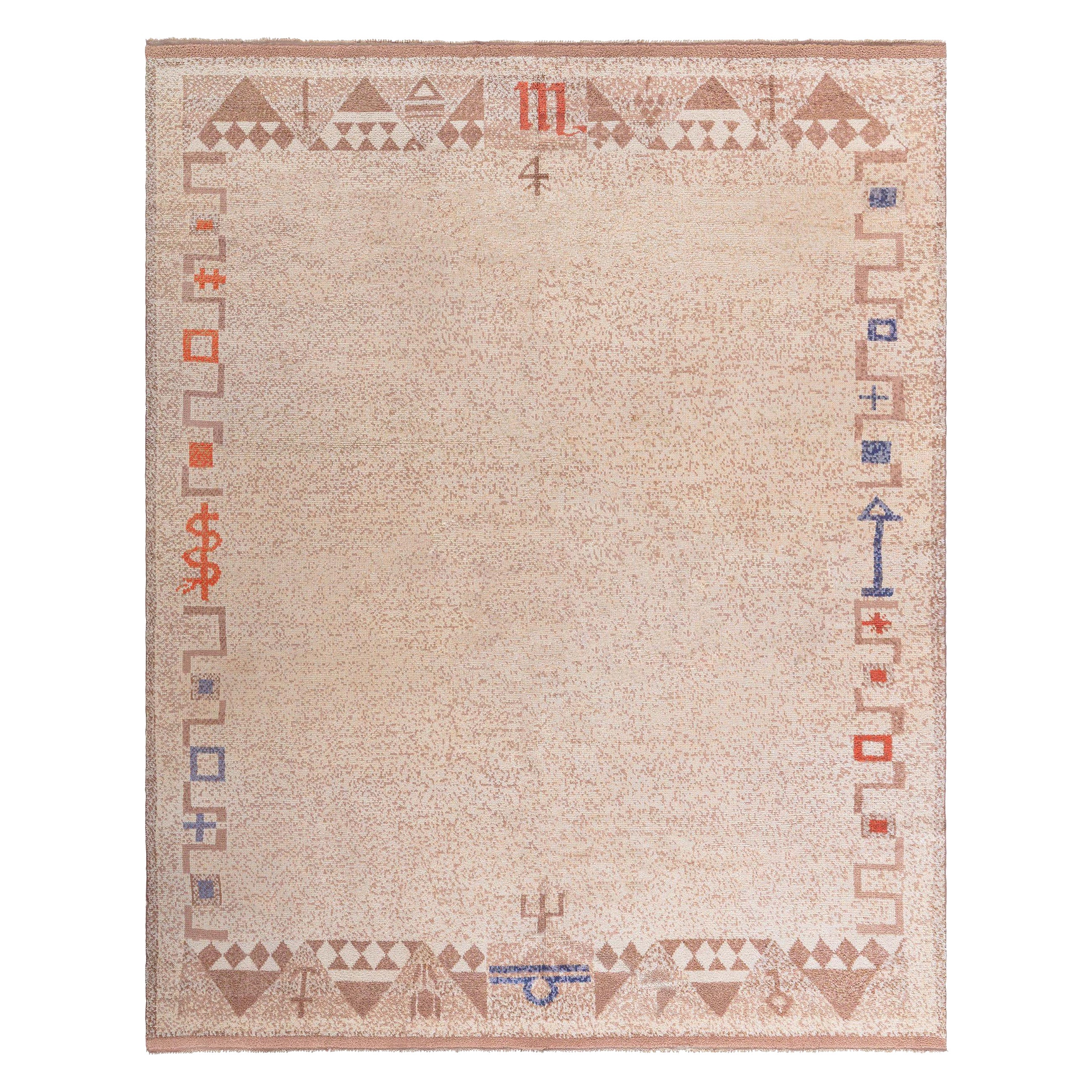 Tappeto Doris Leslie Blau della metà del XX secolo con vello svedese in vendita