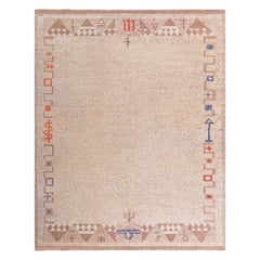 Tappeto Doris Leslie Blau della metà del XX secolo con vello svedese