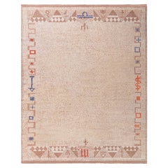 Tappeto Doris Leslie Blau della metà del XX secolo con vello svedese