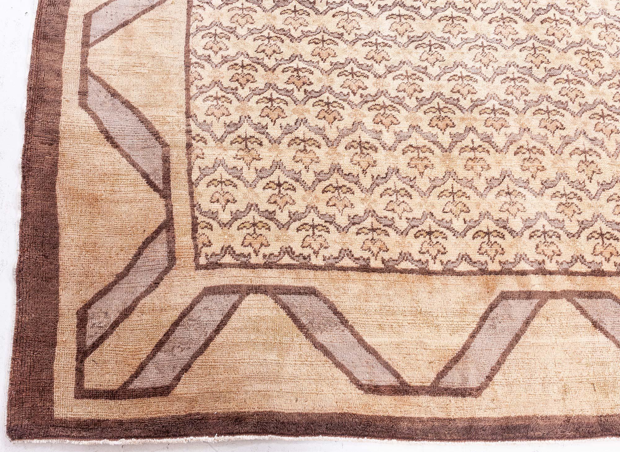 Doris Leslie Blau Alfombra de lana turca Hereke de mediados del siglo XX hecha a mano Tejido a mano en venta