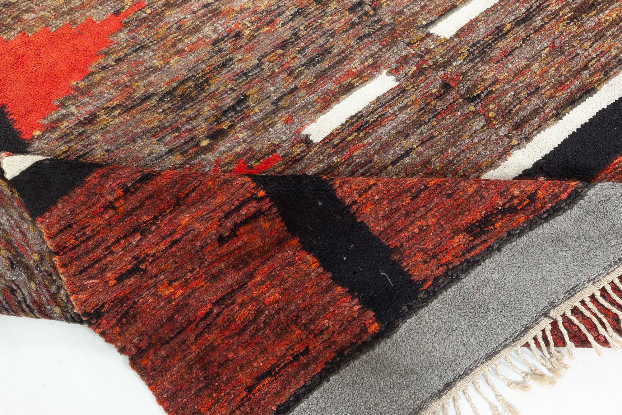 Doris Leslie Blau Mid-20th Century Vintage Swedish Red Rag Rug For Sale 2