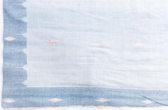 Tappeto Dhurrie della metà del secolo di Doris Leslie Blau, azzurro, fatto a mano