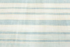 Doris Leslie Blau: Mid-Century-Dhurrie-Teppich aus Baumwolle, gestreift und blau, flachgewebt