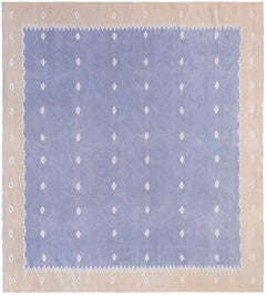 Doris Leslie Blau: Indischer Dhurrie-Teppich aus Baumwolle, flachgewebt, in Lavendel, aus der Mitte des Jahrhunderts