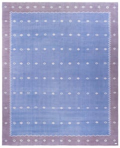 Doris Leslie Blau Mid-Century Indian Dhurrie Lavender Flatweave Cotton Rug