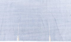 Doris Leslie Blau Mid-Century Indian Dhurrie Rug In Blue Flatweave Cotton - Pale