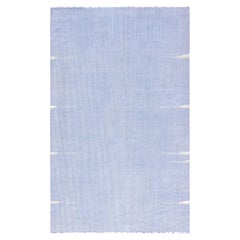 Doris Leslie Blau Mid-Century Indian Dhurrie Rug In Blue Flatweave Cotton - Pale