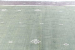 Doris Leslie Blau Mid-Century Indian Dhurrie Sage Flatweave Cotton Rug