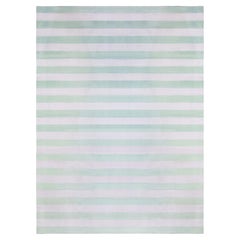 Doris Leslie Blau Mid-Century Indian Dhurrie Striped Beige Flatweave Cotton Rug