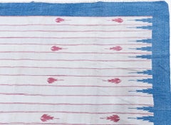 Tapis en coton « Dhurrie » indien de style milieu du siècle, tissé à plat, blanc, de Doris Leslie Blau