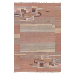 Doris Leslie Blau Mid-Century Scandinavian Abstract Beige Flatweave Rug Finnish