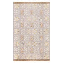 Doris Leslie Blau Mid-Century Scandinavian Geometric Classic Taupe Flatweave Rug