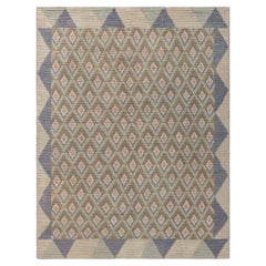 Doris Leslie Blau Mid-Century Scandinavian Geometric Cream Beige Rug Pile