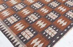 Tapis scandinave de style « mid-century » en ivoire, tissé à plat, signé Doris Leslie Blau, par Berit Koenig