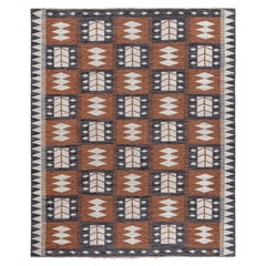 Tapis scandinave de style « mid-century » en ivoire, tissé à plat, signé Doris Leslie Blau, par Berit Koenig