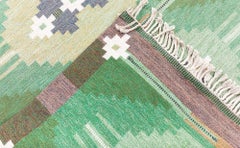 Doris Leslie Blau Mid-Century Scandinavian Tribal Dark Gray Flatweave Wool Rug