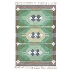 Doris Leslie Blau Mid-Century Scandinavian Tribal Dark Gray Flatweave Wool Rug