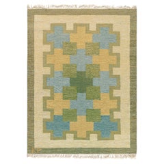 Doris Leslie Blau Mid-Century Swedish Beige Flatweave Carpet By Kerstin Persson