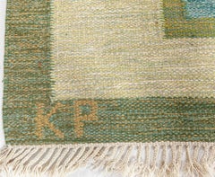 Doris Leslie Blau Mid-Century Swedish Beige Flatweave Rug By Kerstin Persson