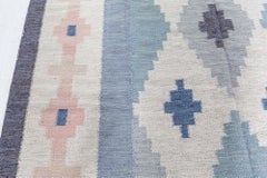 Doris Leslie Blau Mid-century Swedish Blue Handmade Wool Rug by A.J