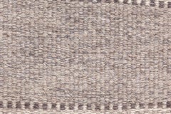 Doris Leslie Blau Mid-Century Swedish Striped Light Gray Flatweave Wool Rug