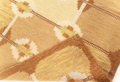Doris Leslie Blau Mid-Century Swedish Tan Flatweave Rug By Ingegerd Silow