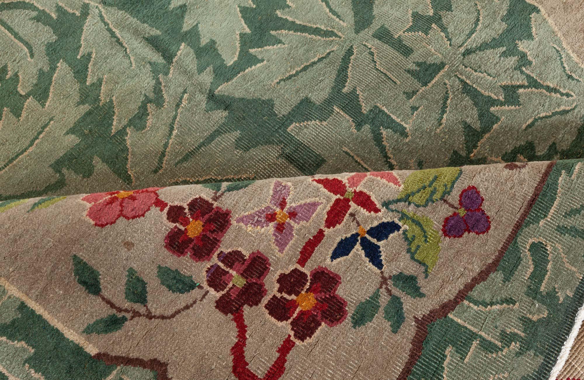 Doris Leslie Blau Midcentury Art Deco Chinese Handmade Wool Rug Lana en venta