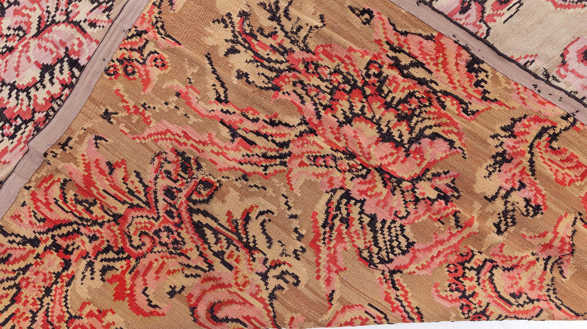 20th Century Doris Leslie Blau Midcentury Bessarabian Botanic Handmade Wool Rug For Sale
