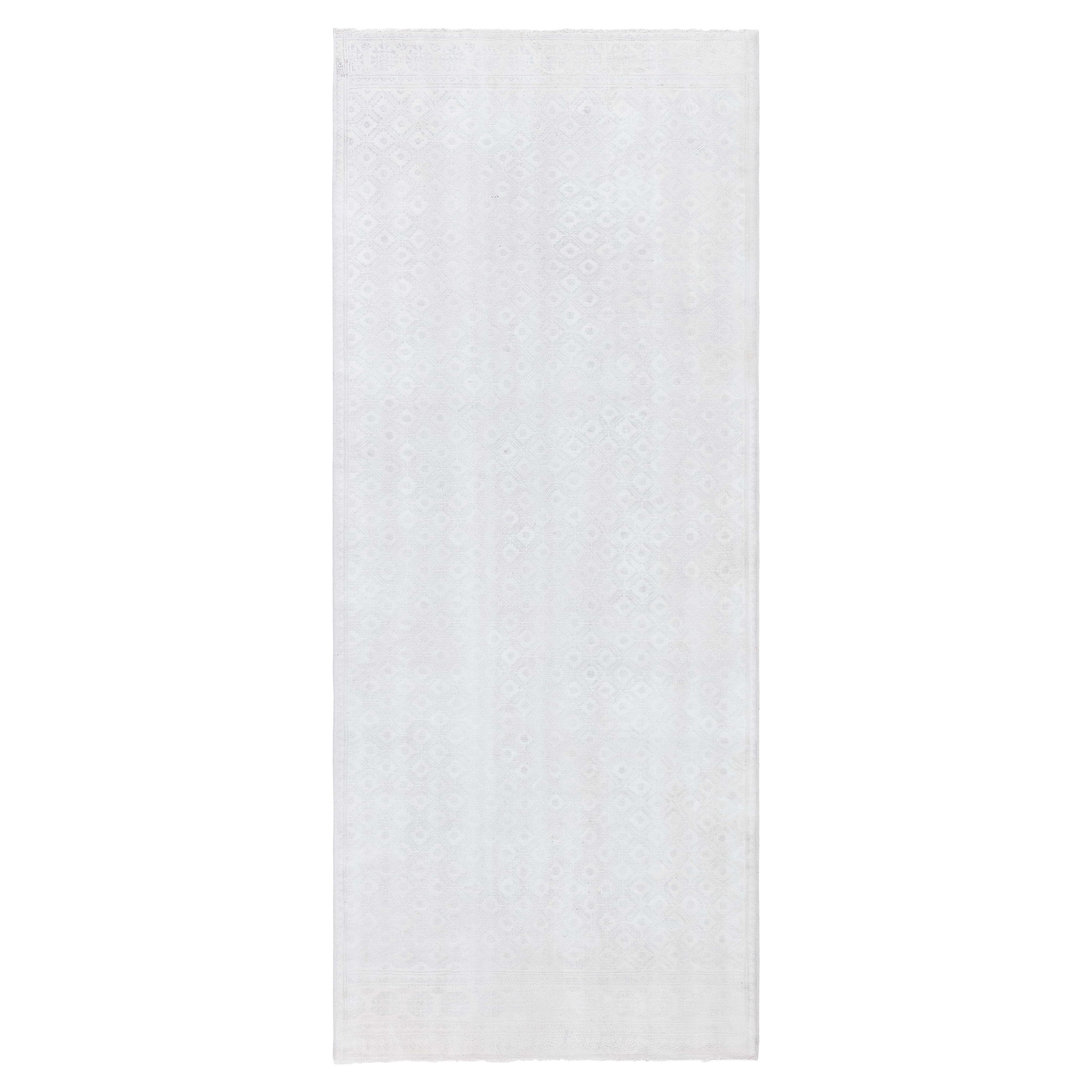 Doris Leslie Blau Runner in cotone fatto a mano di colore beige indiano del Medioevo