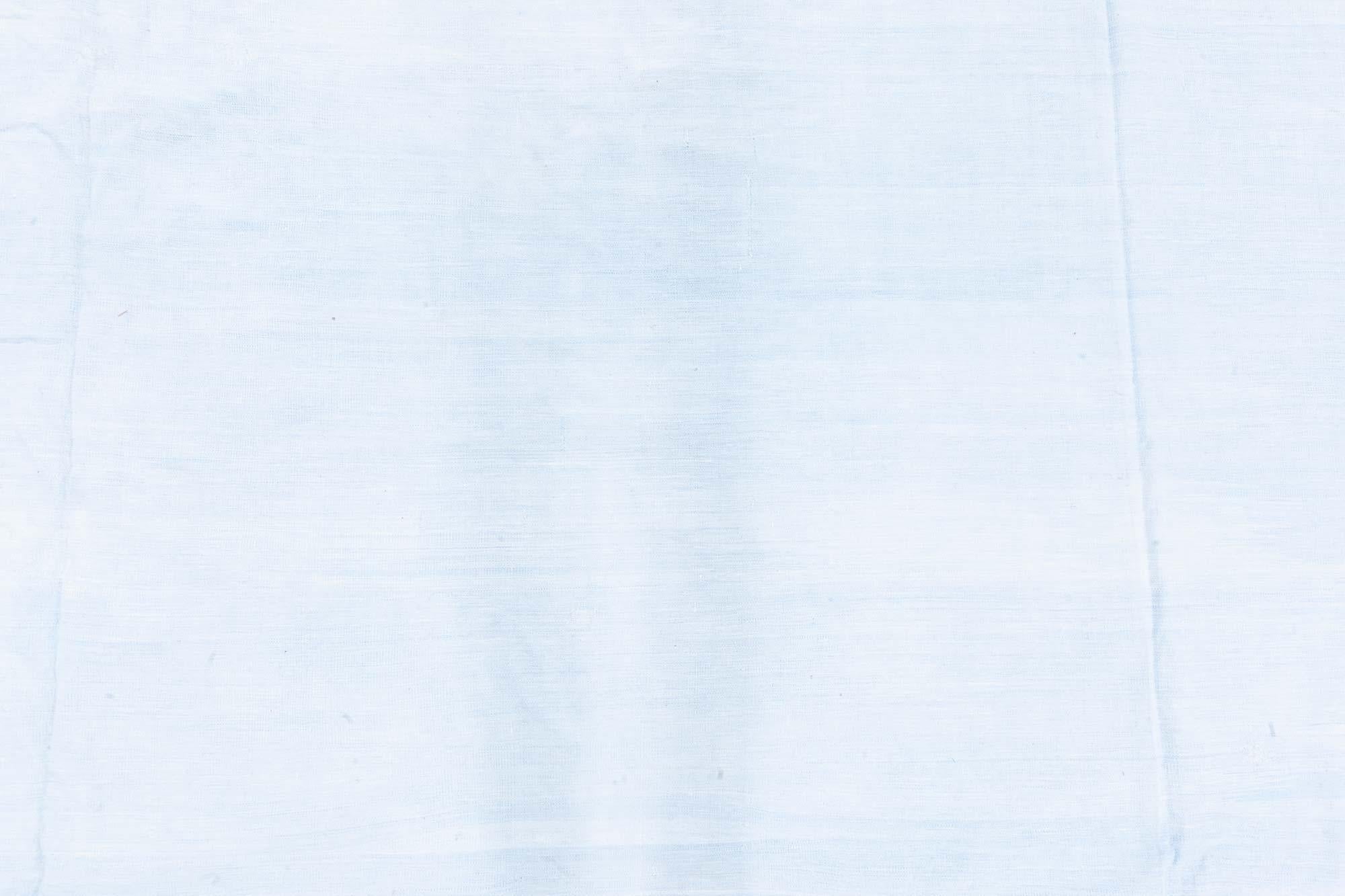 Doris Leslie Blau Midcentury Indian Dhurrie Blau Handgefertigter Baumwollteppich (Moderne der Mitte des Jahrhunderts) im Angebot