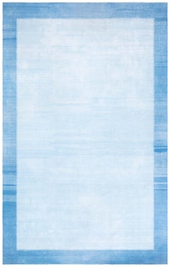 Doris Leslie Blau Midcentury Indian Dhurrie Blue Handmade Cotton Rug