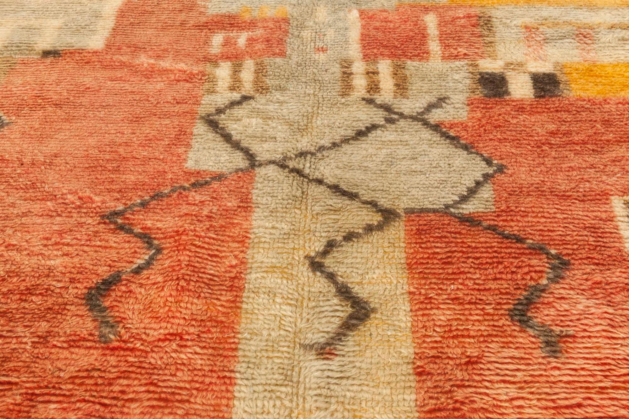 Vintage Moroccan Rug – Multi-Color Abstract Design
Size: 5'0