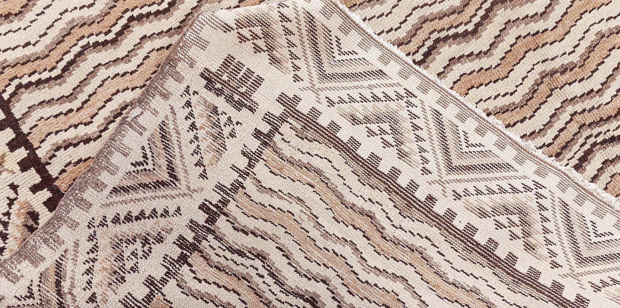 Lana Doris Leslie Blau Tappeto in lana marocchino fatto a mano del periodo centrale del secolo scorso in vendita