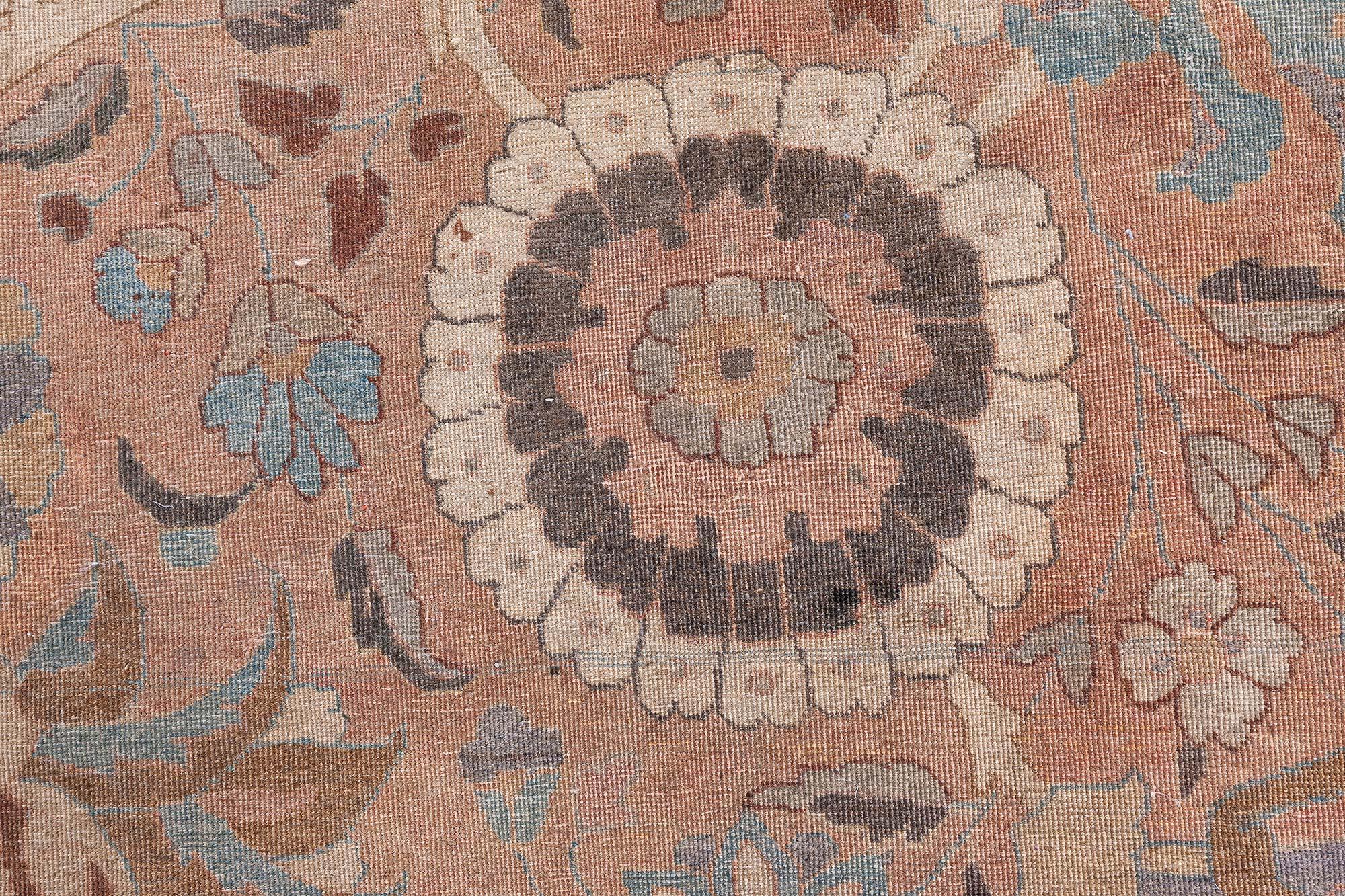 Doris Leslie Blauer persischer Täbris-Wollteppich aus der Mitte des Jahrhunderts, handgeknüpft (Persisch) im Angebot