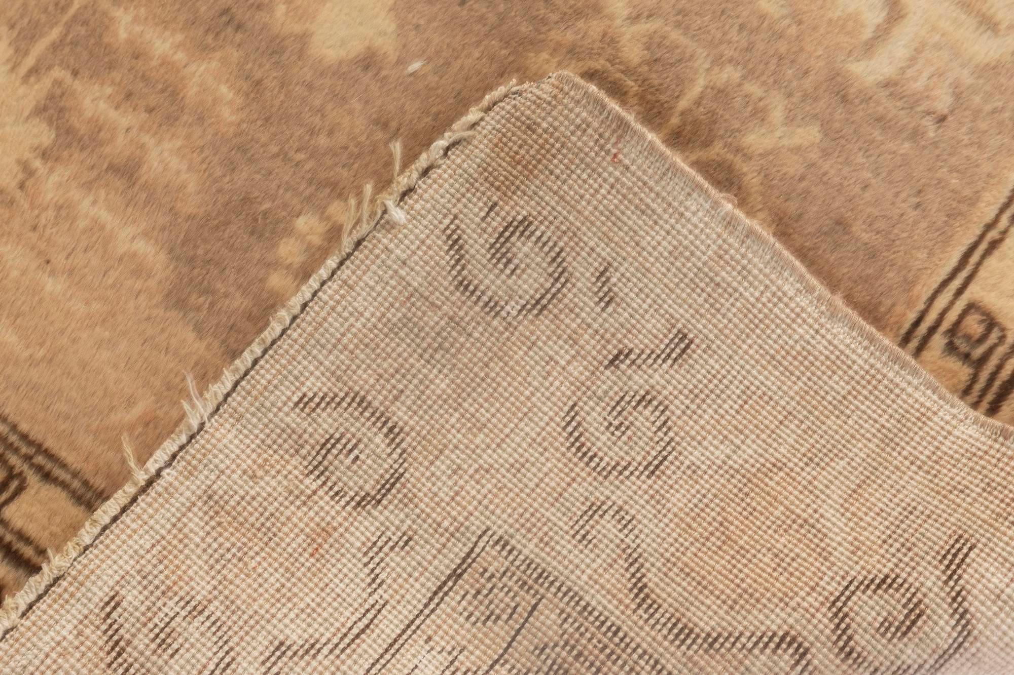 20th Century Doris Leslie Blau Midcentury Samarkand Brown Handwoven Wool Rug For Sale