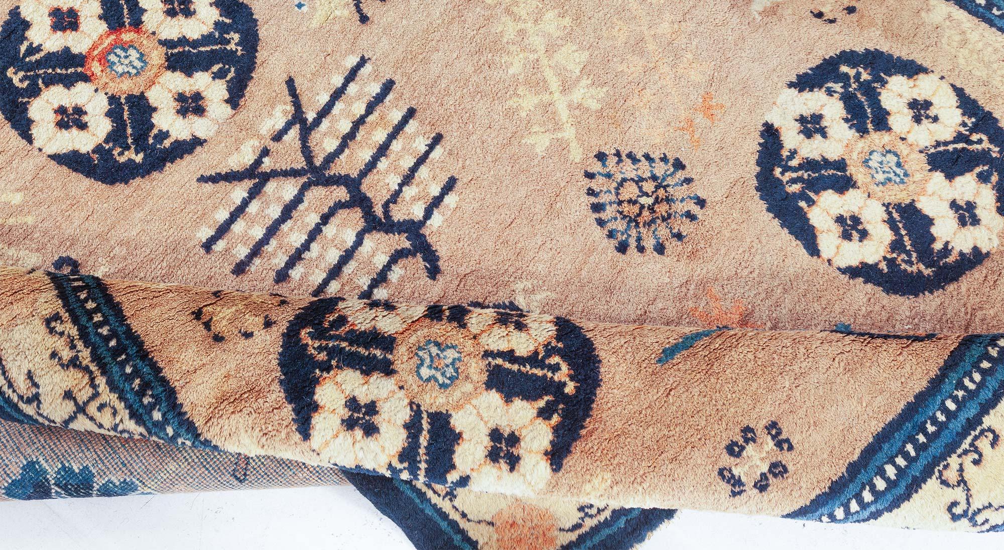 Uzbek Doris Leslie Blau Midcentury Samarkand Handmade Wool Carpet For Sale