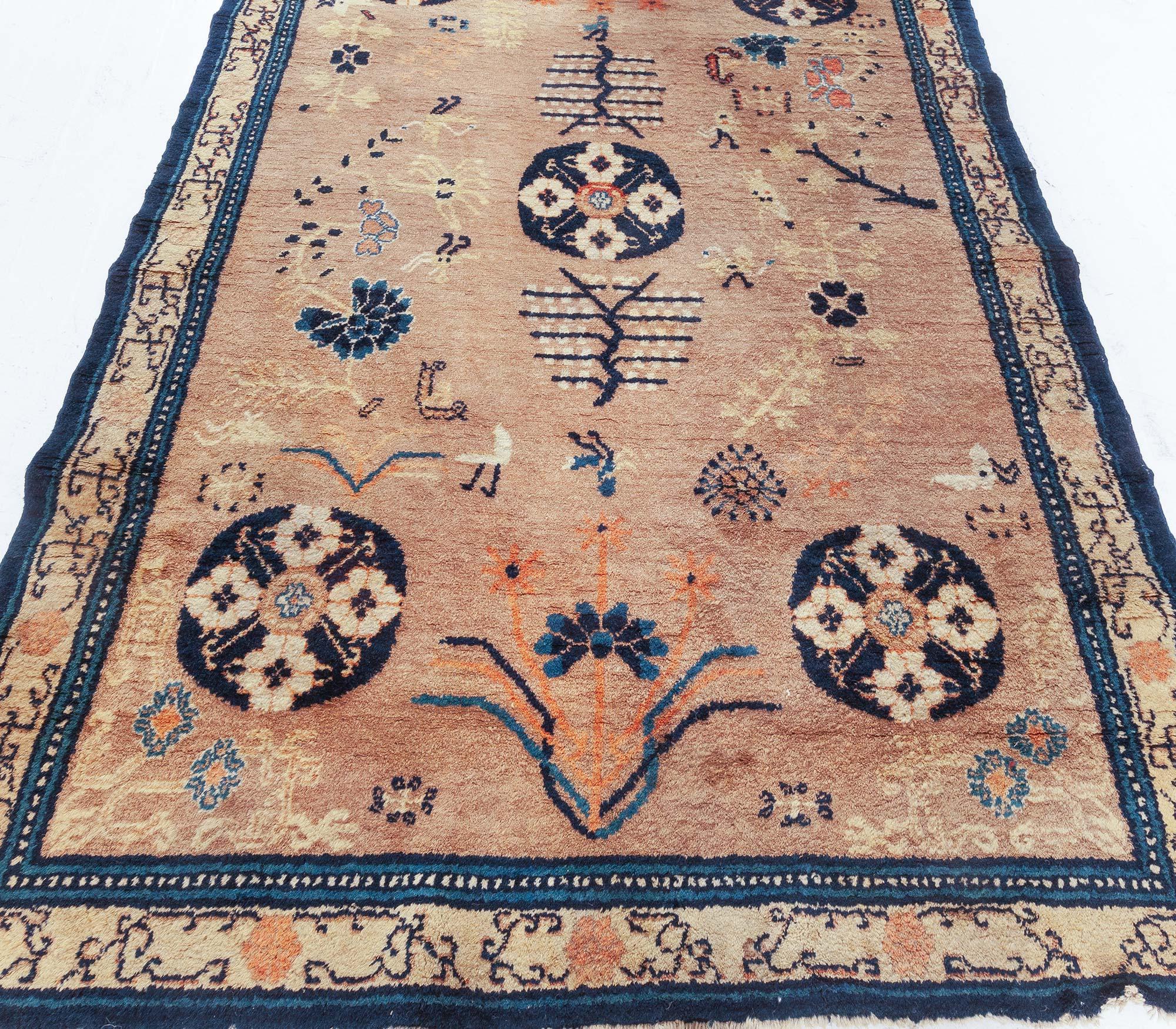 Doris Leslie Blau Midcentury Samarkand Handmade Wool Carpet In Good Condition For Sale In New York, NY