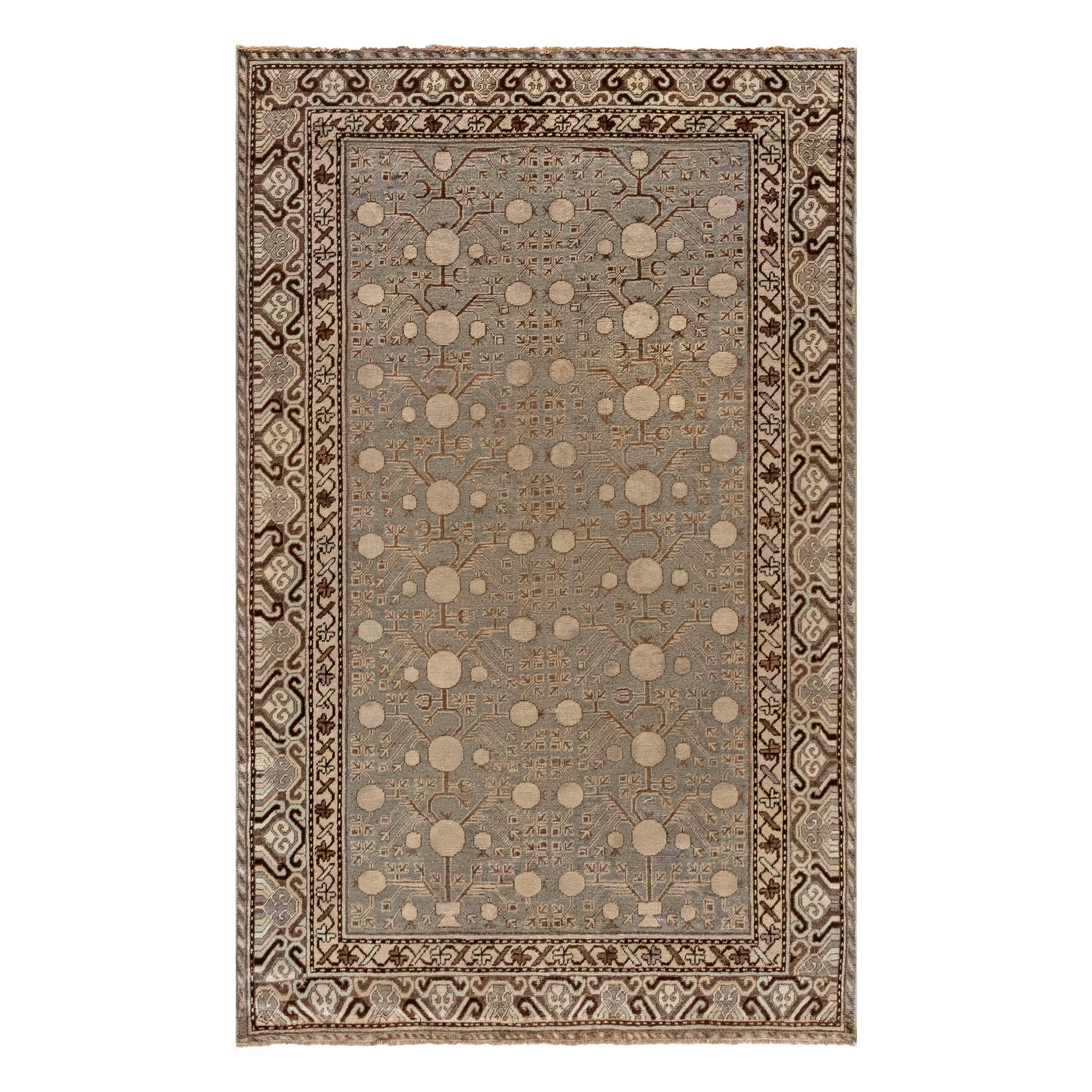 Doris Leslie Blau Midcentury Samarkand Tapis en laine fait main