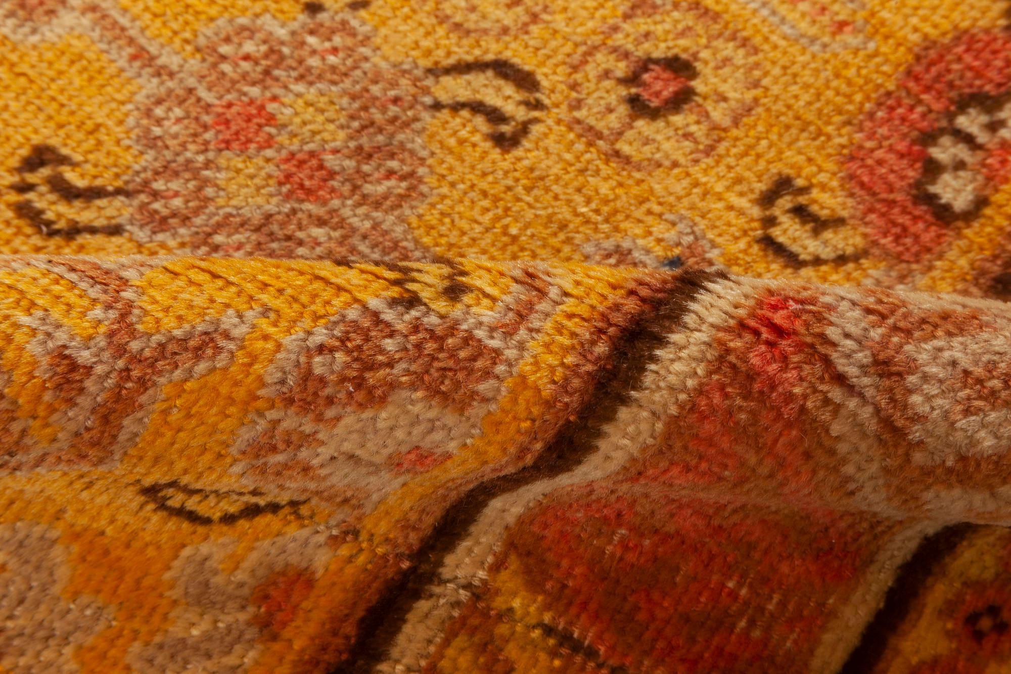 Uzbek Doris Leslie Blau Midcentury Samarkand Handwoven Wool Rug For Sale