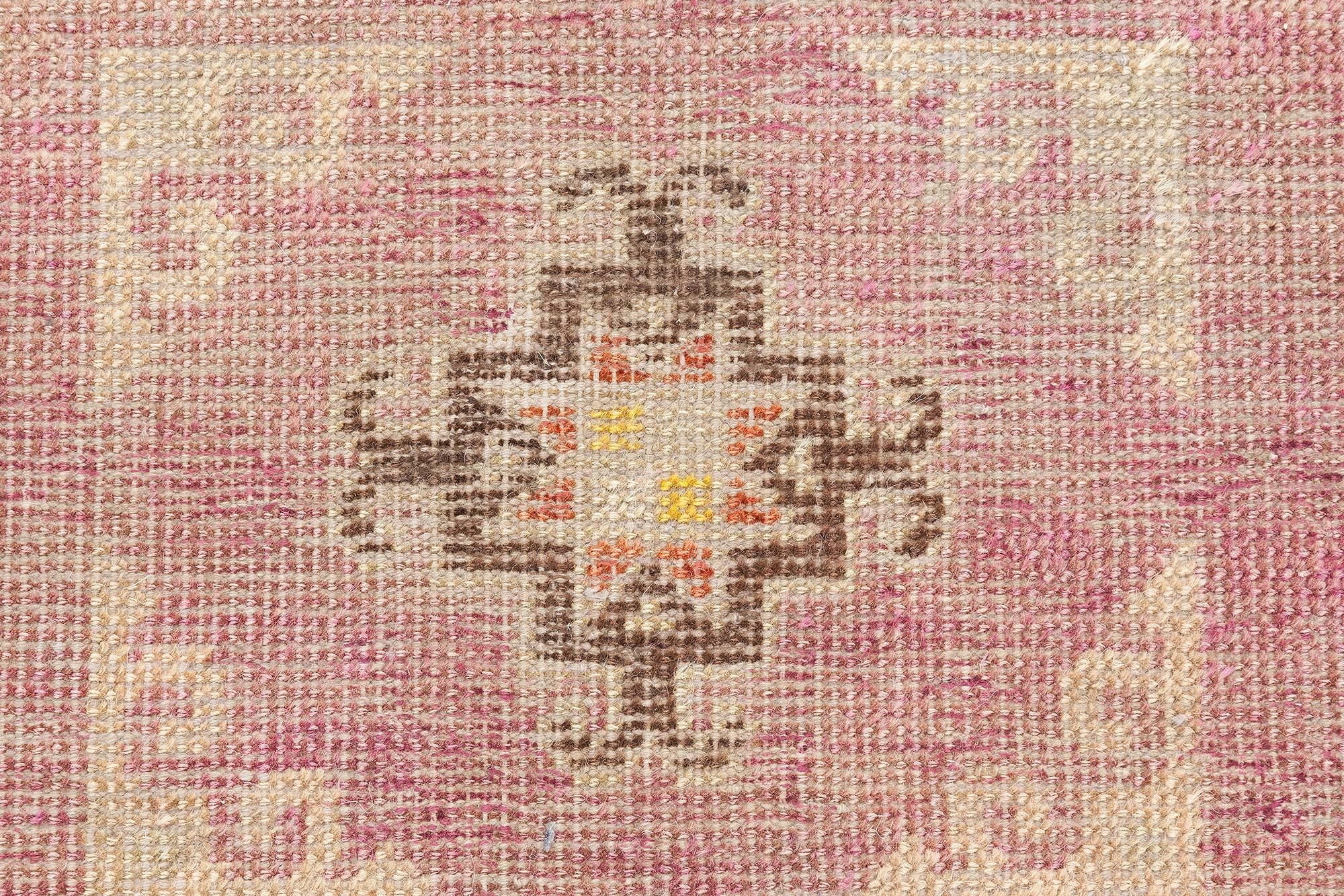 20th Century Doris Leslie Blau Midcentury Samarkand Purple Hand Knotted Wool Rug For Sale