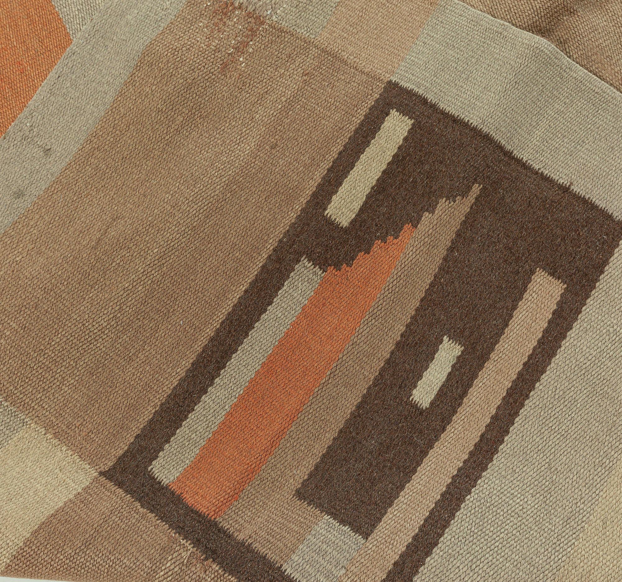 XX secolo Doris Leslie Blau Tappeto in lana fatto a mano geometrico scandinavo di metà secolo in vendita