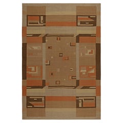 Doris Leslie Blau Tappeto in lana fatto a mano geometrico scandinavo di metà secolo