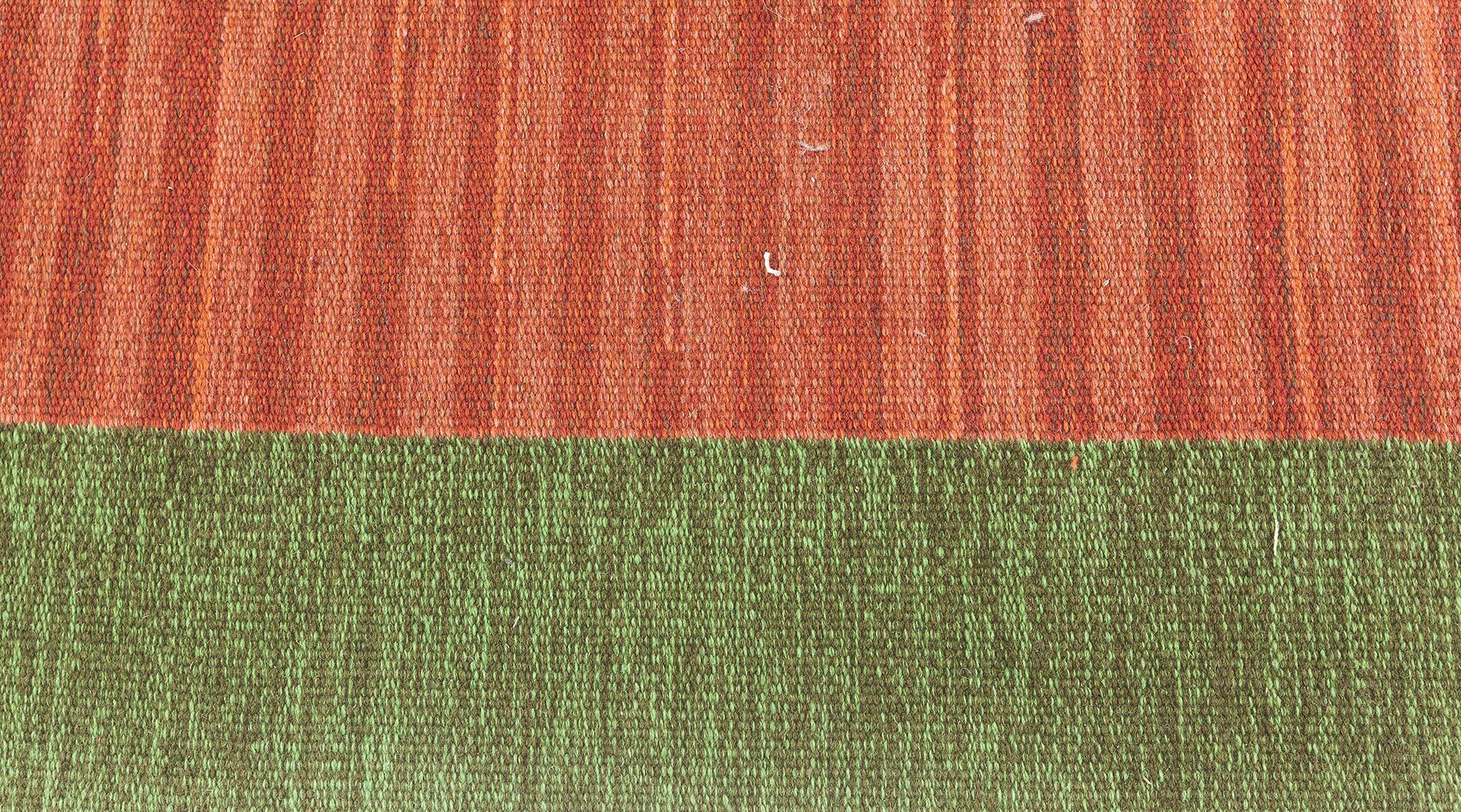 Doris Leslie Blau Midcentury Swedish Flat Weave Rug by Erik Lundberg (Handgeknüpft) im Angebot