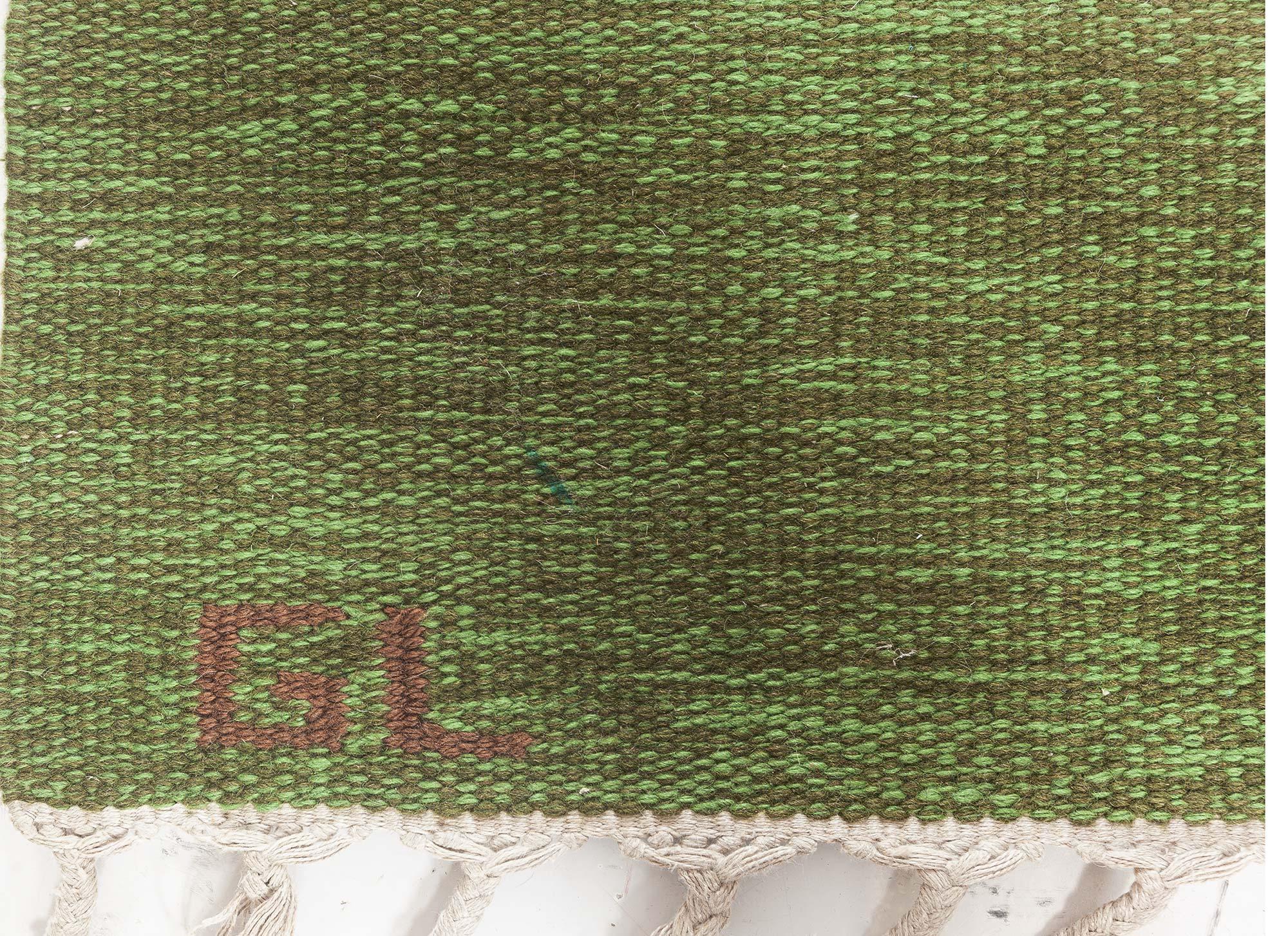 Doris Leslie Blau Midcentury Swedish Flat Weave Rug by Erik Lundberg (20. Jahrhundert) im Angebot