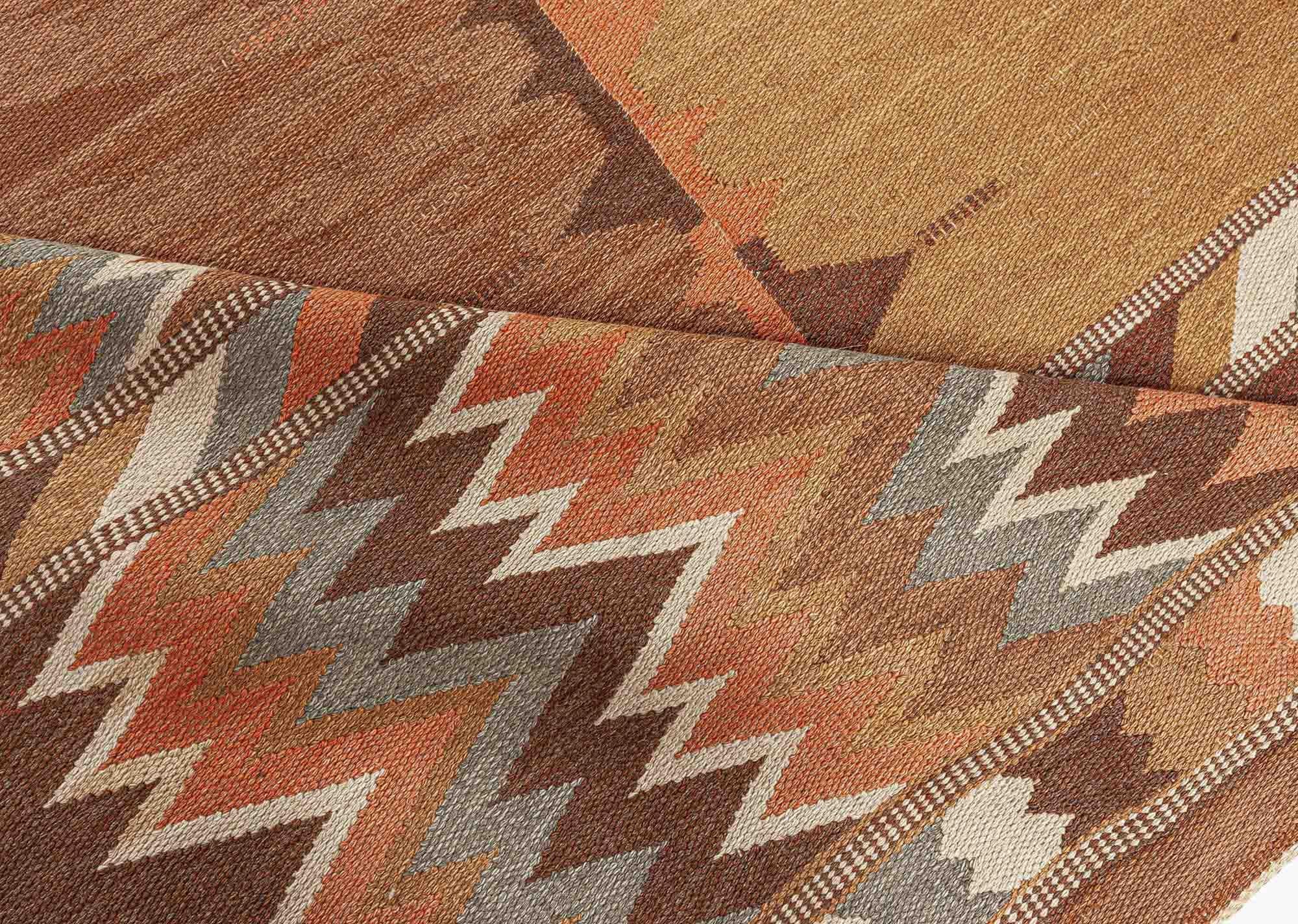 Tappeto a trama piatta svedese di metà secolo, anni '50 circa
Dimensioni: 9'8