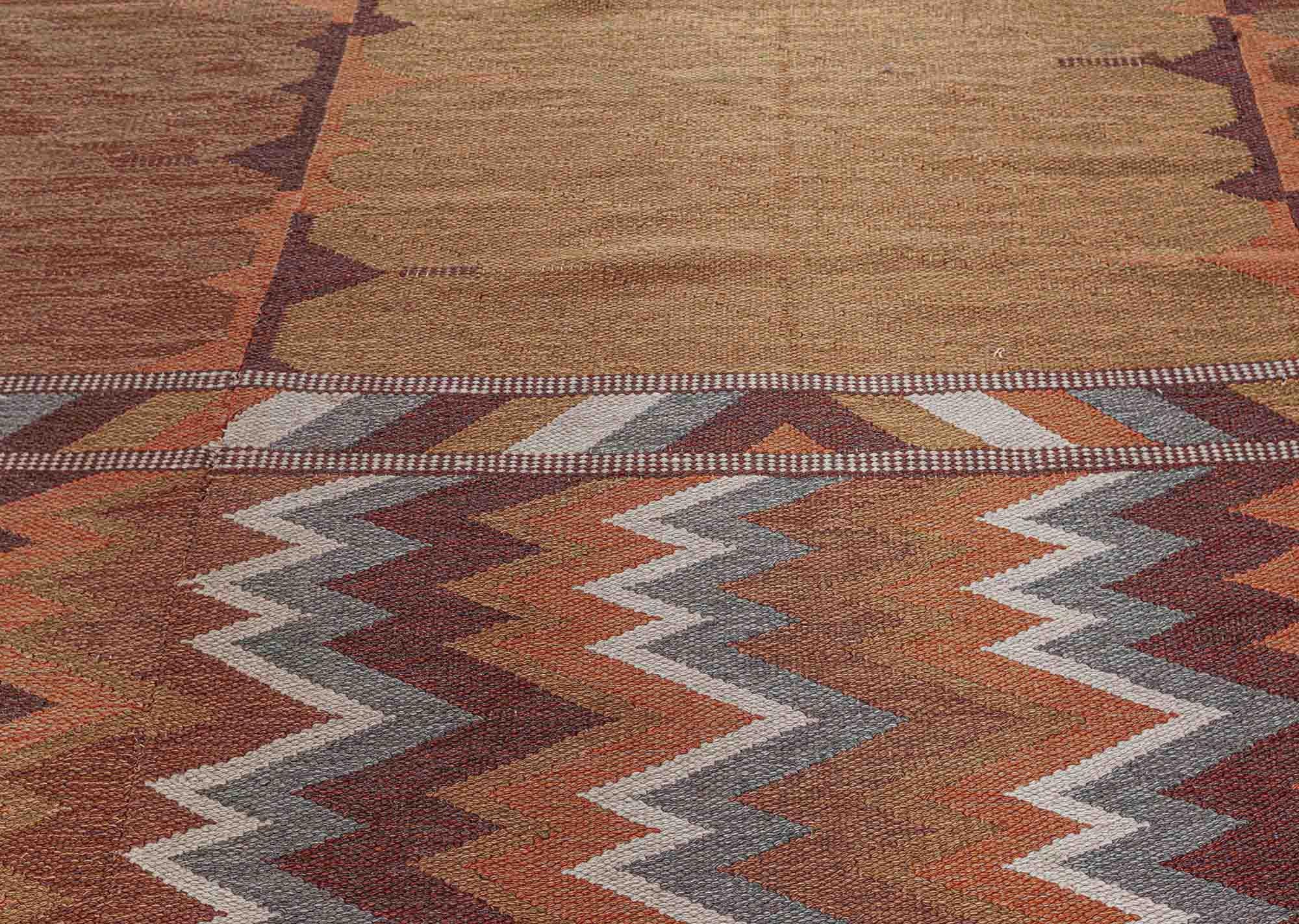 Tessuto a mano Tappeto Doris Leslie Blau a trama piatta svedese del Medioevo in vendita