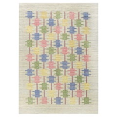 Doris Leslie Blau Midcentury Swedish Flat-Weave Rug (tapis de laine à armure plate)