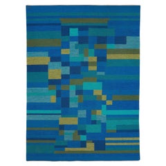 Doris Leslie Blau Midcentury Swedish Flat-Weave Wool Rug signed AB