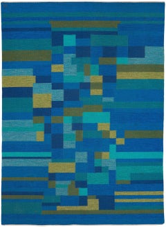 Doris Leslie Blau Midcentury Swedish Flat-Weave Wool Rug signed AB