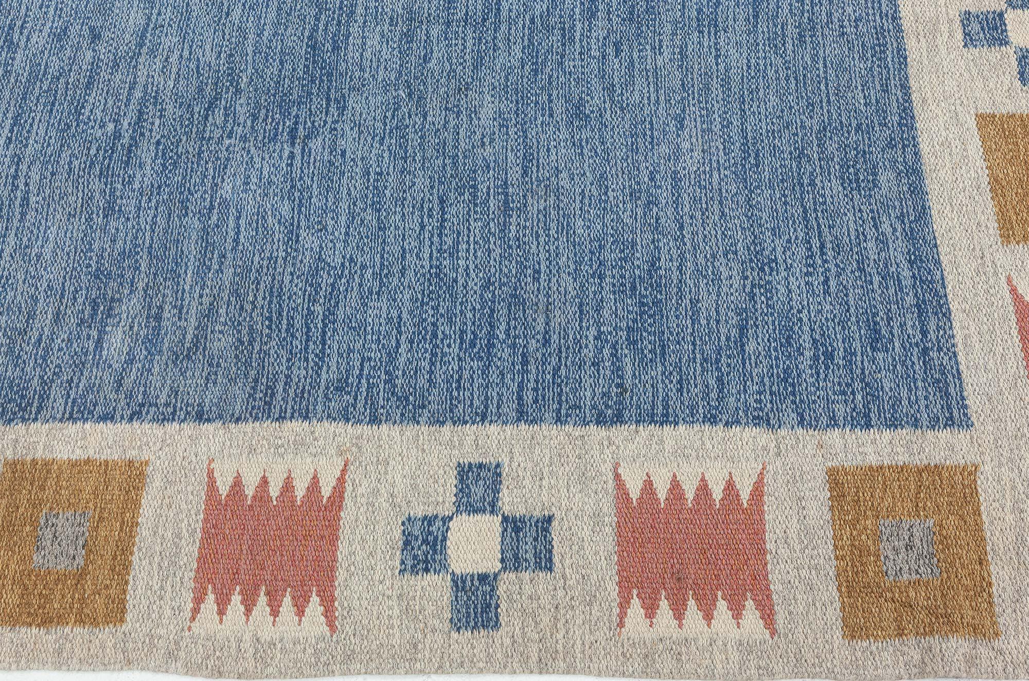 Doris Leslie Blau Vintage Swedish Flat Weave Rug by Birgitta Söderkvist, (BS) In Good Condition For Sale In New York, NY